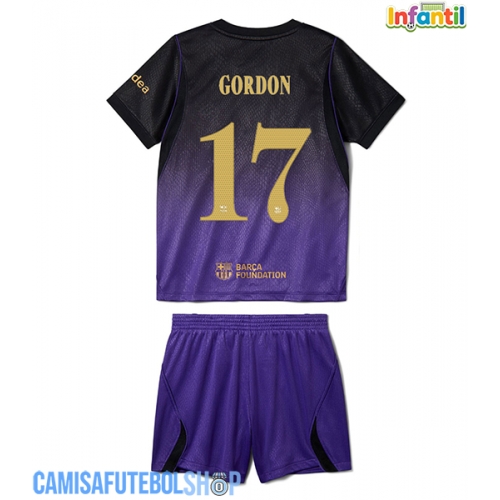 Camisa de time de futebol Barcelona Anthony Gordon #17 Replicas 2º Equipamento Infantil 2026-27 Manga Curta (+ Calças curtas)
